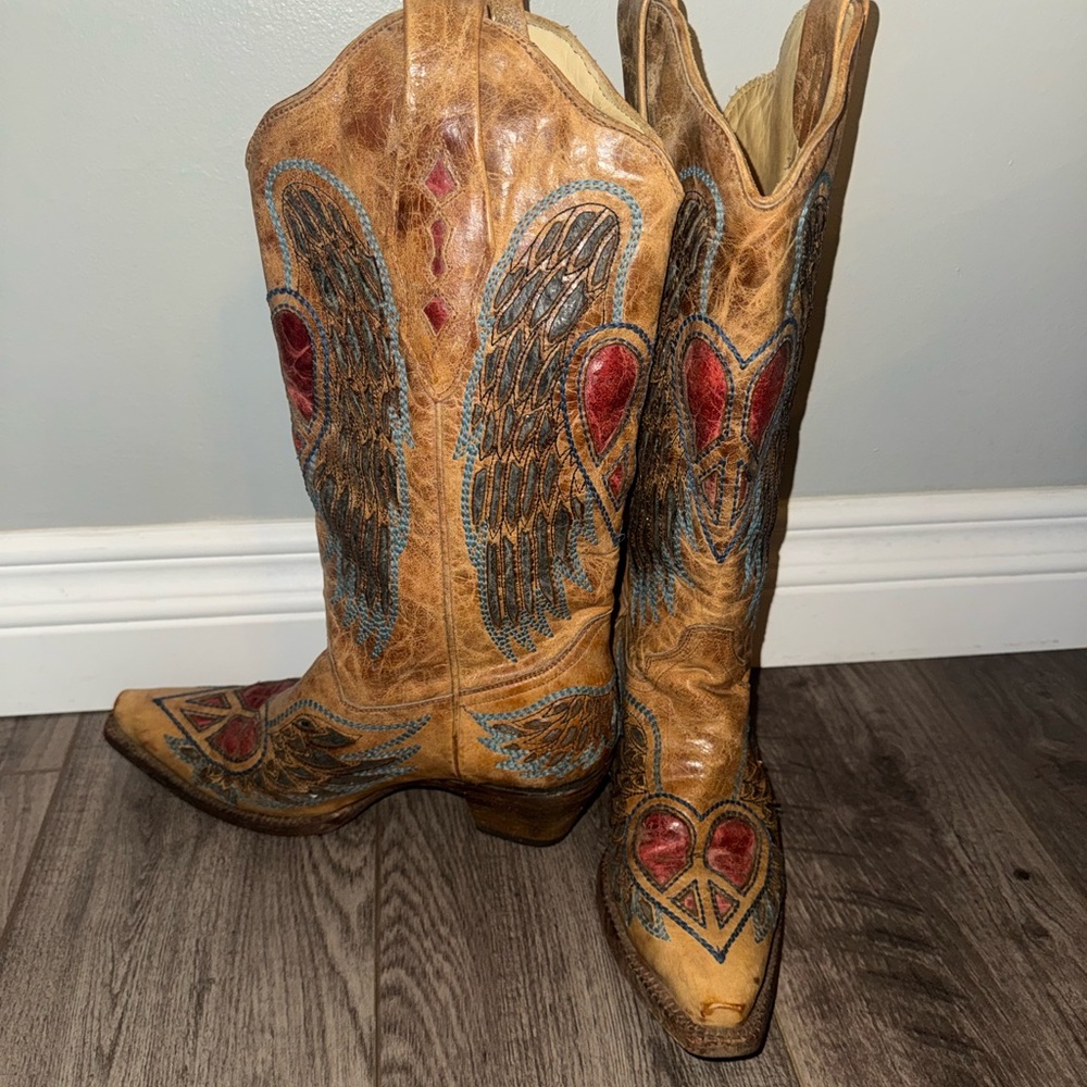 Corral Tan and Brown Western Cowboy Boots